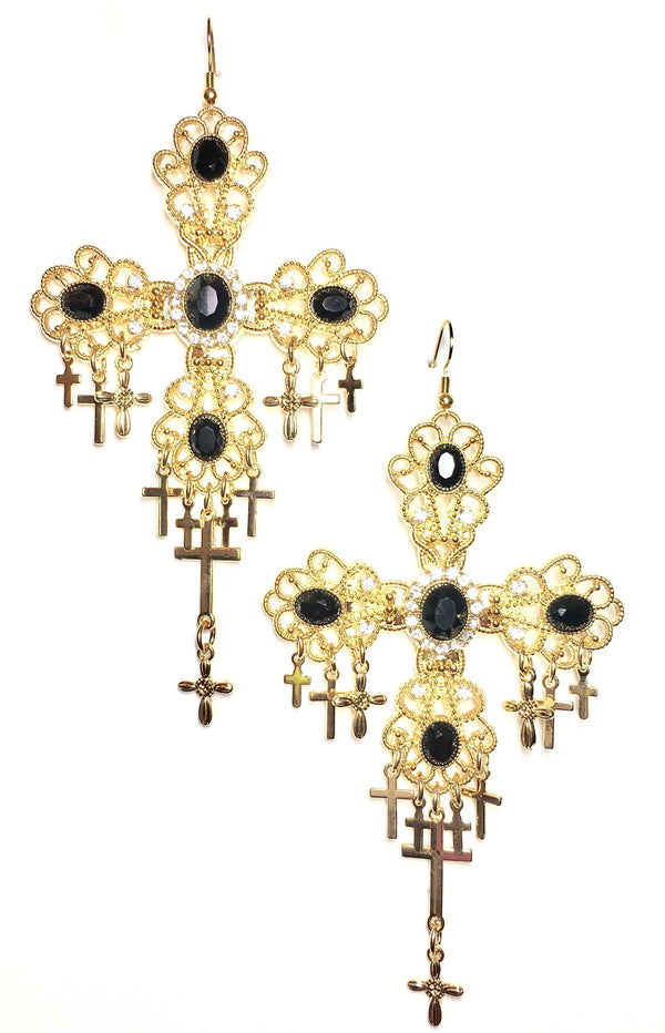Cross Chandelier Earrings