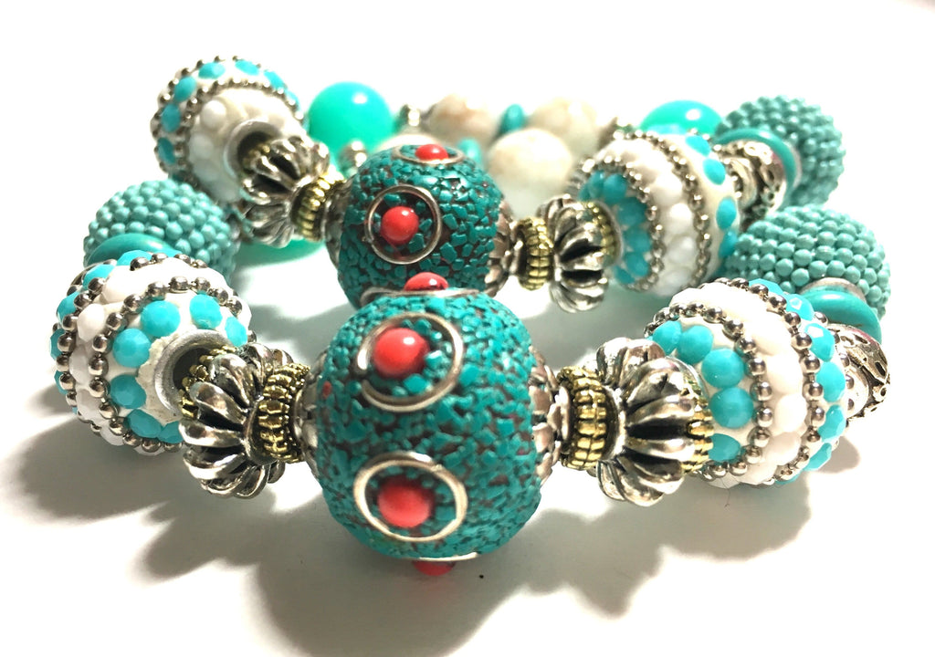 Turquoise and Caicos Stretch Bracelets – Sunniblake