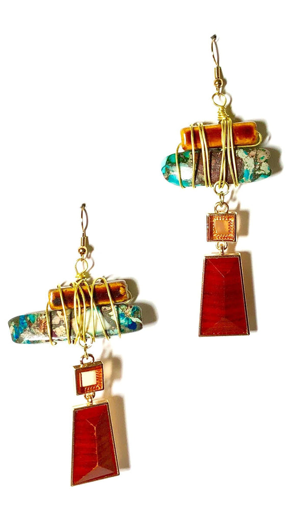 Wire Wrapped Stone Earrings